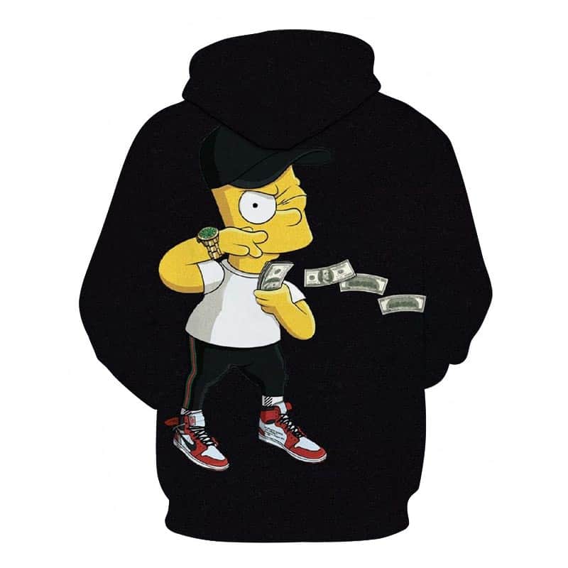 Cool Bart Simpson Black Hoodie $30.00 | Chill Hoodies | Sweatshirts and ...